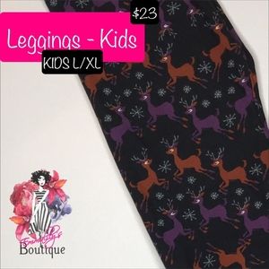 LuLaRoe Kids Holiday Leggings L/XL
